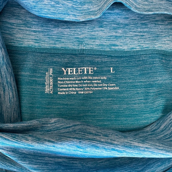 Yelete Size L Blue & Coral Athleisure Capri Leggings bundle - Picture 6 of 7